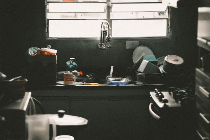 Kitchen before deep cleaning
